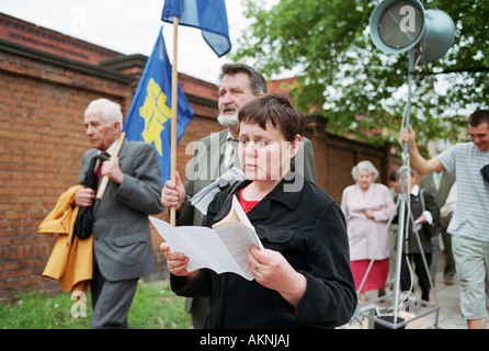 Unterstützer der katholischen Aktion, eine polnische Rechte katholische Organisation, Poznan, Polen Stockfoto