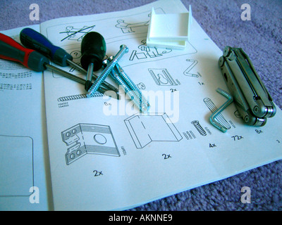 Flatpack Möbel DIY Konzept Stockfoto