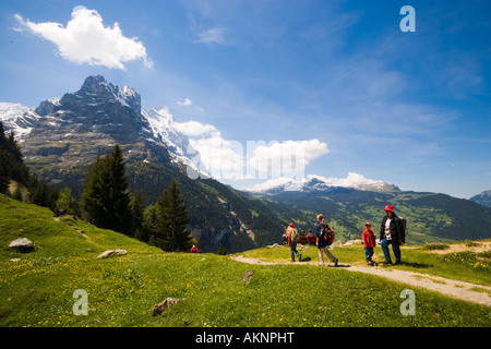 Pfingstegg 1391 m Schreck- und Eiger Grindelwald Berner Oberland Hochland Kanton Bern Schweiz Stockfoto