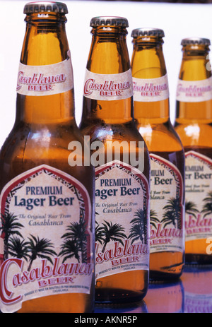 Marokko, Marrakesch, Casablanca, Marokko Bier Flaschen Stockfoto