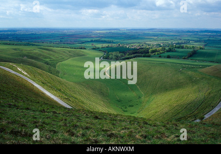 Blick auf die Krippe bei Uffington in Oxfordshire, Vereinigtes Königreich Stockfoto