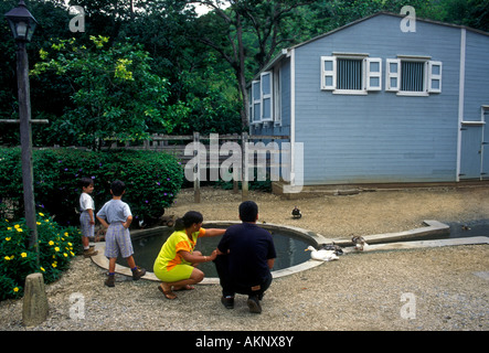 Puerto Ricans, Puerto-Ricanischer Menschen, Familien, Touristen, besuchen, Hacienda Buena Vista, Conservation Trust, Ponce, Puerto Rico, West Indies Stockfoto