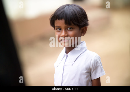 Schulmädchen in der Schule betroffen Tsunami, Hegalla M V Schule, Sri Lanka, Asien Stockfoto