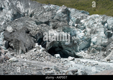 Das Terminal (Fuß) von Fox Glacier, Südinsel, Neuseeland Stockfoto