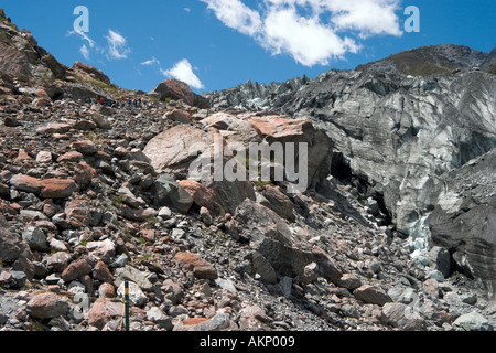 Das Terminal (Fuß) von Fox Glacier, Südinsel, Neuseeland Stockfoto