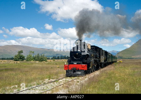 Die Kingston Flyer Dampfzug Toren Kingston, in der Nähe von Queenstown, Südinsel, Neuseeland Stockfoto