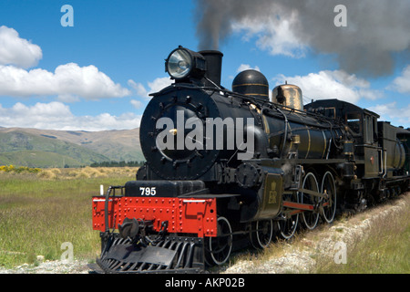 Die Kingston Flyer Dampfzug Toren Kingston, in der Nähe von Queenstown, Südinsel, Neuseeland Stockfoto