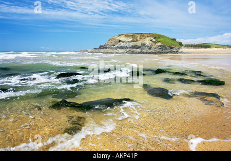 Die Kirche Kirche Cove Beach, Gunwalloe, Halbinsel The Lizard, Cornwall. Stockfoto