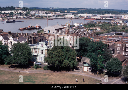 Ansicht von Rochester und der Fluss Medway Kent, England UK Stockfoto