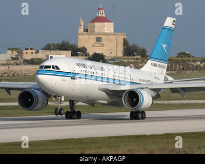 Regierung von Kuwait Airbus A310 VIP Jet-Transport-Flugzeug Landung in Malta Stockfoto
