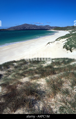 Insel Harris Westküste über weißen Sand ruhigen RAS Huisinish Bucht Strand äußeren Hebriden Scotland uk gb Stockfoto