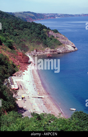 Oddicombe Strand ist zugänglich über Babbacombe Cliff Railway Babbacombe Bucht Strand in der Nähe von Torquay Devon England uk gb Stockfoto