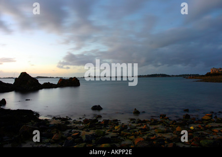 Frankreich-Bretagne-Bretagne Ansicht Pointe de l Arcouest in der Nähe von Ile de Brèhat Stockfoto