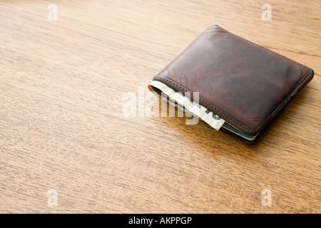 Zehn Dollar-Note in der Brieftasche Stockfoto