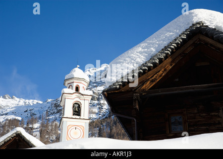 Schweiz Kanton Tessin Maggia Tal Valle Maggia der Walser Dorf von Bosco Gurin Stockfoto