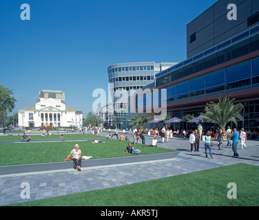 Theater Und Philharmonie, Deutsche Oper bin Rhein, Stadtpalais, Neue Mercatorhalle, Neue Mitte in Duisburg, Rhein, Ruhrgebiet, Nordrhein-Westfalen Stockfoto