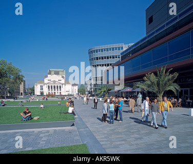 Theater Und Philharmonie, Deutsche Oper bin Rhein, Stadtpalais, Neue Mercatorhalle, Neue Mitte in Duisburg, Rhein, Ruhrgebiet, Nordrhein-Westfalen Stockfoto