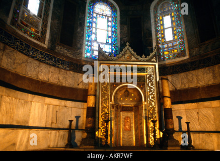 Istanbul Türkei Aya Sofya Mihrab in der Apsis Stockfoto