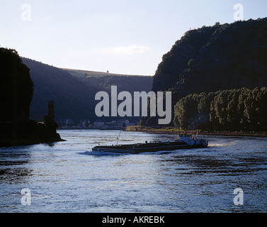 Loreleyfelsen Bei St. Goarshausen, Rhein, Rheinland-Pfalz Stockfoto