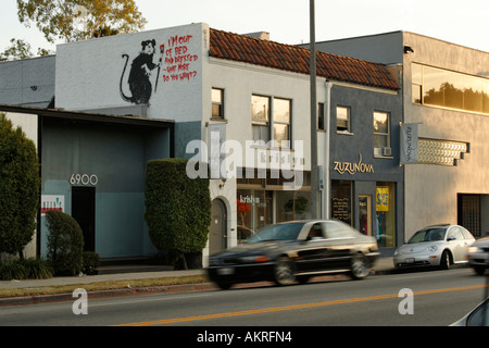 Banksy Schablone, Melrose Avenue, Los Angeles, Kalifornien Stockfoto