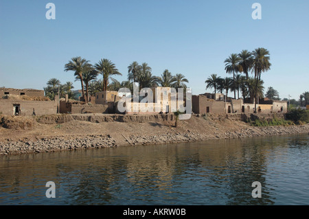 Dorf an den Ufern des Nil Ägypten 3 Stockfoto