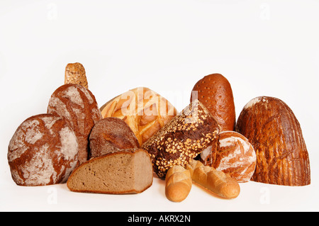 Verschiedene Sorten Brot, Nahaufnahme Stockfoto