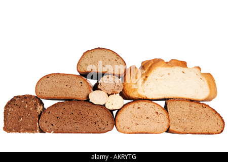 Verschiedene Sorten Brot, Nahaufnahme Stockfoto