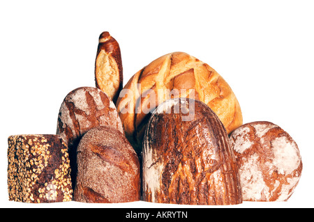 Verschiedene Sorten Brot, Nahaufnahme Stockfoto