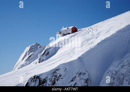 Centennial Hütte über Franz Josef Glacier Westküste Südinsel Neuseeland Antenne Stockfoto