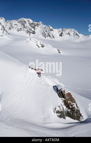 Centennial Hütte über Franz Josef Glacier Westküste Südinsel Neuseeland Antenne Stockfoto