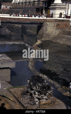 Die einäscherung ghats Pashupatinath Nepal Stockfoto