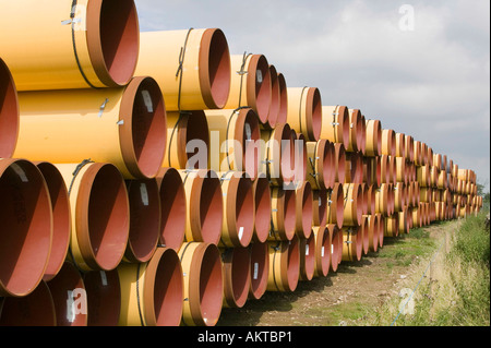 bereit, auf eine massive neue Gaspipeline-Projekt von Ost zur Westküste zur Sicherung der künftigen Gas verlegt werden Rohre liefern vom Kontinent Stockfoto