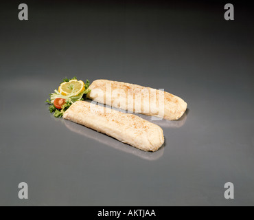 Gefilte Fisch jüdischen Essen koscher Bon Appetit Menü Textfreiraum Stockfoto