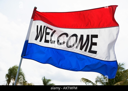 Willkommen-flag Stockfoto