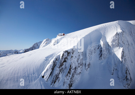 Centennial Hütte über Franz Josef Glacier Westküste Südinsel Neuseeland Antenne Stockfoto