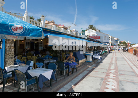 Restaurant am Meer, Benalmadena, Costa Del Sol, Andalusien, Spanien Stockfoto