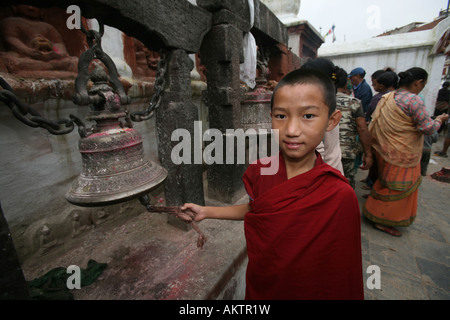 Tibetische Mönche in Kathmandu Nepal die Mehrheit der Mönche in Nepal sind Flüchtlinge aus Tibet und Leben in den Klöstern in Nepal Stockfoto