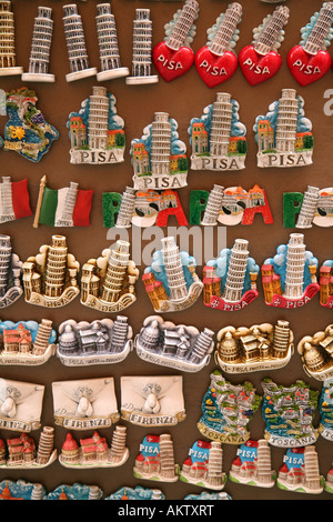 Kühlschrank Magnet Magnete Souvenirs zum Verkauf, Pisa, Italien Europa Stockfoto