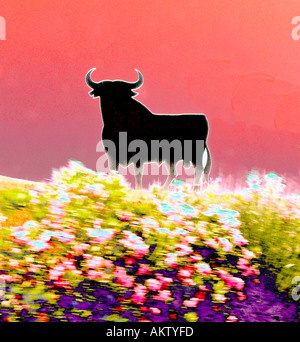 Spanien-Landschaft-bull Stockfoto