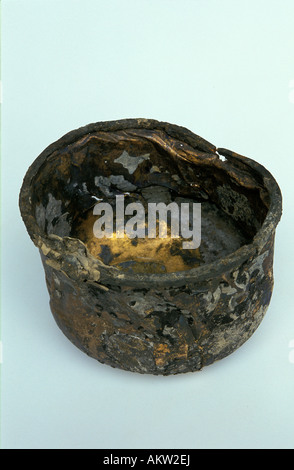 Eine Bronze Eimer Artefakte in der römischen Schiff gefunden in der Nähe von Leidsche Rijn Stockfoto
