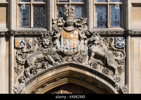 Königliche Wappen über dem Eingang zum Brasenose College in Oxford Stockfoto