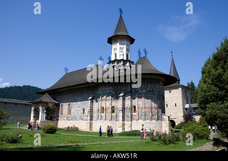 Sucevita Kirche gemalt christliche orthodoxe Kloster Aussenansicht aus Rumänien Stockfoto