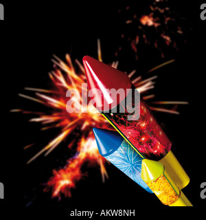 Feuerwerk und Raketen, close-up Stockfoto