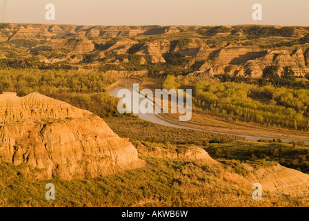 Little Missouri River und in der North Unit von Theodore Roosevelt Nationalpark North Dakota badlands Stockfoto