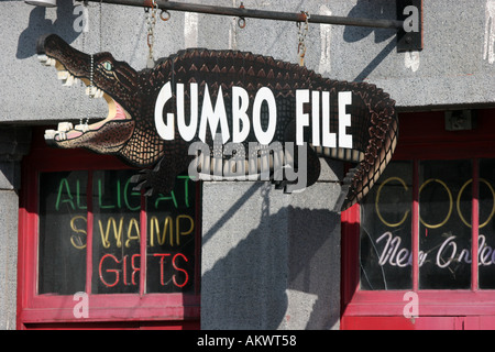 Gumbo Datei Restaurant French Quarter von New Orleans Louisiana USA Stockfoto