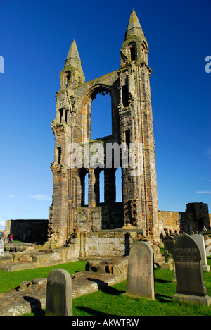 East Gable Ruinen der St. Andrews Cathedral in Fife, Schottland, Großbritannien Stockfoto