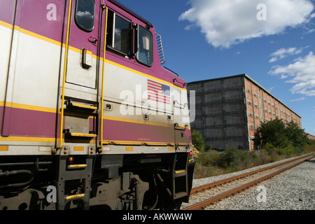 MBTA Passagier Lokomotive bei Plymouth MA Stockfoto