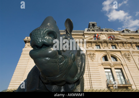 Frankreich, Paris, Musee dOrsay, Statue von Rhinoceros, Alfred Jacquemart, 1877 Stockfoto