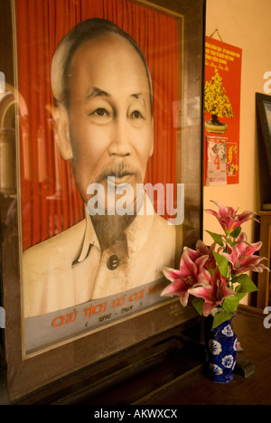 Porträt von Ho Chi Minh Stadt Vinh Trang Pagode buddhistischen Tempel in My Tho in der Mekong-Fluss-Delta Vietnam Stockfoto