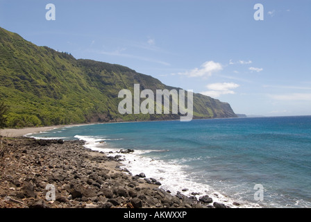 Hawaii Molokai malerische Aussicht auf die Klippen und das Meer von Kalaupapa Foto himolo121 72291 Stockfoto